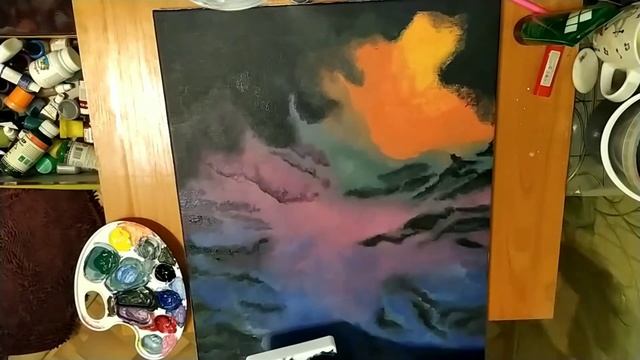 Acrylic #3 Пейзаж акриловыми красками смотреть онлайн