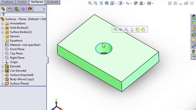 SolidWorks Surfacing 01 Surfacing 03 Planar Surfaces смотреть онлайн