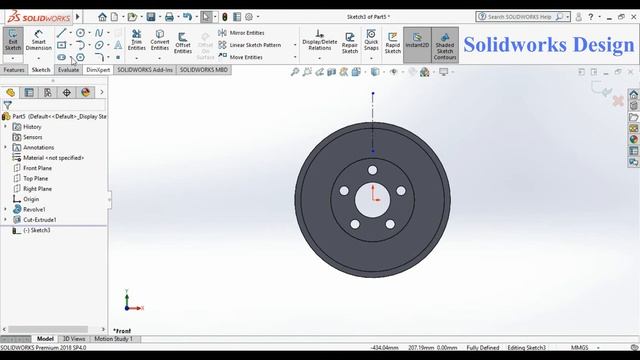 Flywheel in Solidworks 2018 смотреть онлайн
