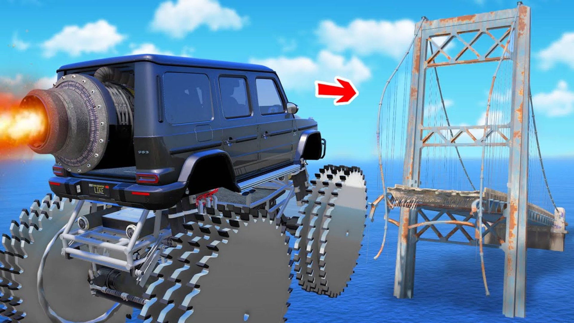 Сможет ли гиганский гелик с пилами перелететь сломанный мост в гта 5 ? - эксперимент в gta 5 смотреть онлайн