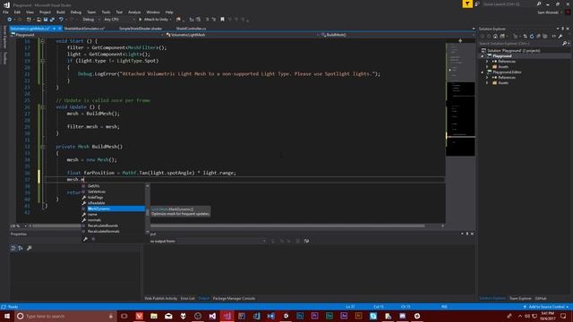 Simple Volumetric Spotlight Renderer Using Dynamic Meshes