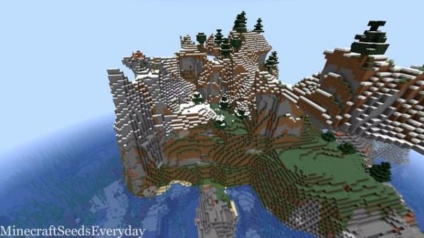 Minecraft Java 1.16.4 Seed: Spawn on a rocky island with village, portal, and exposed ocean ruins