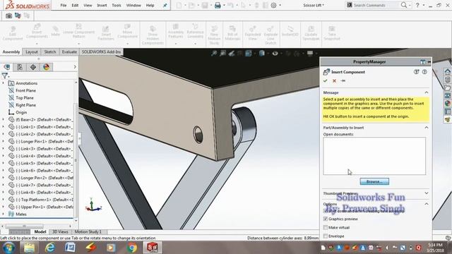 Solidworks Tutorial: Hydraulic Scissor Lift Assembly And Motion Study
