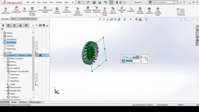 SolidWorks Tutorial Mirror command to make Opposite hand or symmetric version of a part смотреть онлайн