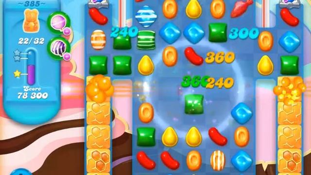 Candy Crash Soda Saga level 385 - No Boosters смотреть онлайн