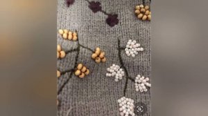 Идеи вышивки на вязаном изделии🧶  #вязание #вязаниеспицами #вышивка #knitting