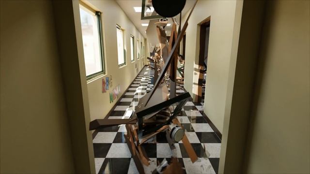Corridor Destruction 2, Blender Animation, RBDLAB Addon, Rigid Body Simulation смотреть онлайн