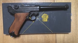 Люгер парабеллум р-08 деревянные накладки, Parabellum Luger P08 pistol, Germany 1898, Denix M-1144