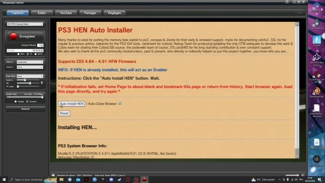 jailbreak PS3 - HEN 4.91 HFW + Installation de Jeux смотреть онлайн