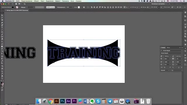 Как нестандартно деформировать текст в Illustrator? // Warping text in Illustrator смотреть онлайн