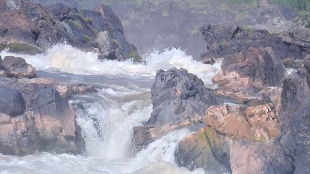 Beautiful Waterfall on Mekong River | Preah Nimit Waterfall | ទឹកជ្រោះព្រះនិមិត្ត | Preah Vihear | смотреть онлайн