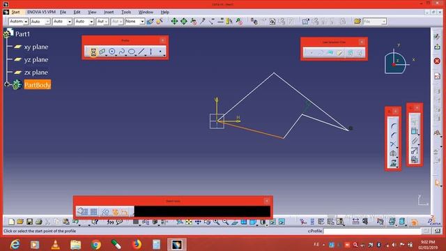 4-CATIA Study Tutorial: Line tool vs Profile tool смотреть онлайн