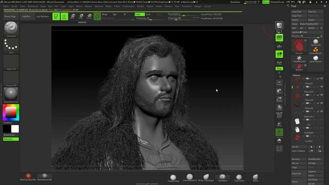 ZBrush 4 - Create Hair & Fur with Fibremesh, Game of Thrones! смотреть онлайн