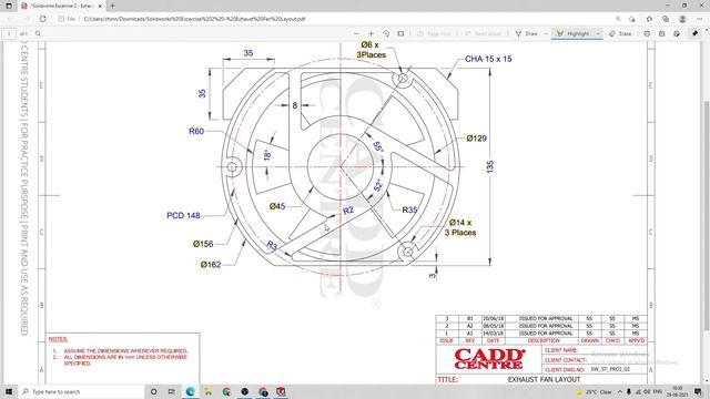 Solidworks Excercise 2 | Exhaust Fan Layout | BK Engineering | Cadd Centre смотреть онлайн