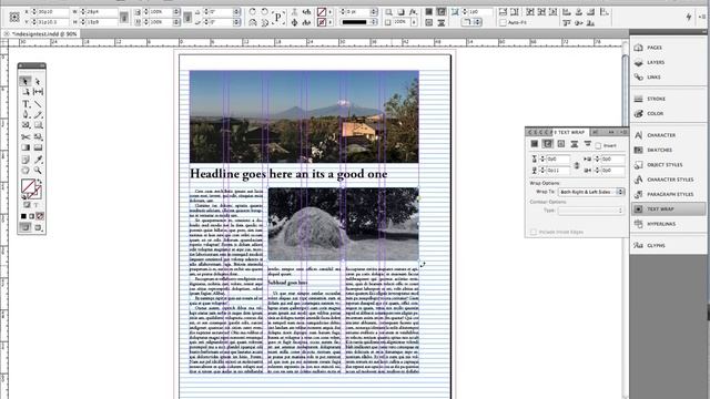 InDesign Lesson 3: Placing images, using text wrap смотреть онлайн