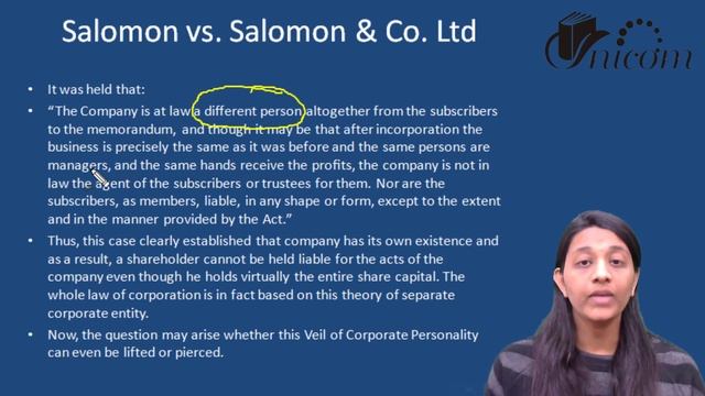 Chapter 5 Part 2ll Corporate veil and related case Laws ll CA Foundation ll CA Kanika Khetan смотреть онлайн