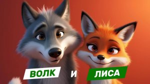 Волк и Лиса: Русская Народная Сказка | Анимация Для Детей