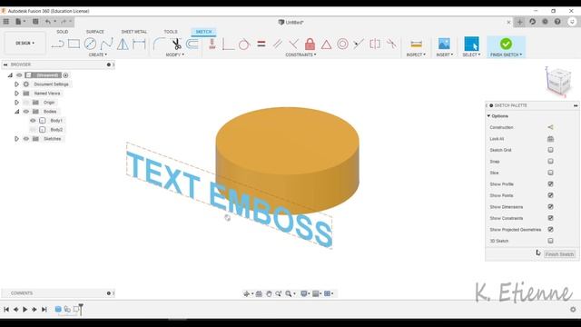 Emboss - Fusion 360 смотреть онлайн