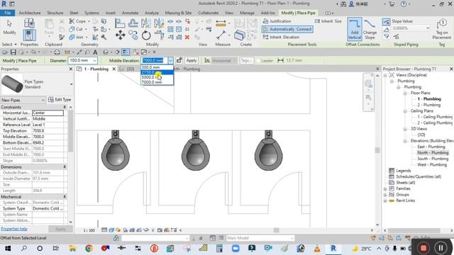 DOMESTIC COLD WATER SUPPLY PIPING MODELING II PLUMBING PIPING IN REVIT II REVIT PLUMBING II смотреть онлайн