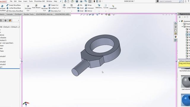 SOLIDWORKS TUTORIAL - EXERCISE #186 MECHANICAL PARTS смотреть онлайн