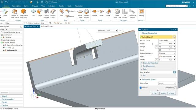 Flange | How to use Flange in NX | NX 2008 | NX CAD | смотреть онлайн