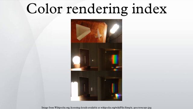 Color rendering index смотреть онлайн