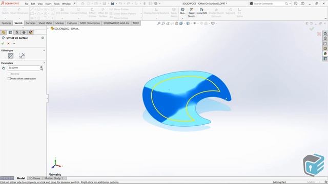 SOLIDWORKS - Offset on Surface смотреть онлайн