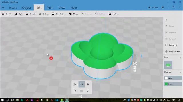Creating A Flower Button With Stitch Channels In Microsoft 3D Builder смотреть онлайн