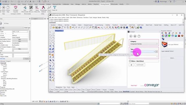 Conveyor v3 Tutorial - Import Rhino Object into Revit as DirectShape with Materials смотреть онлайн