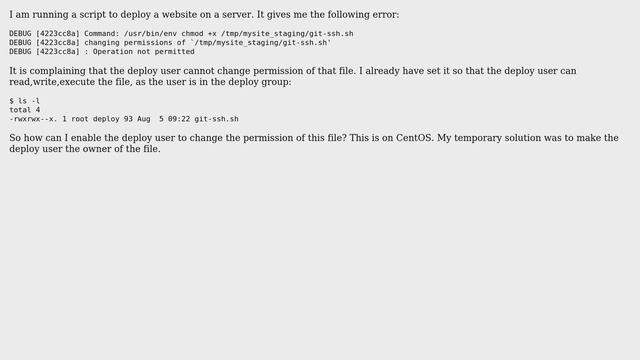 Unix & Linux: Give permissions to change permissions смотреть онлайн