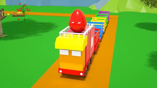 Обучение для детей! Разноцветные яйцат с разноцветными машинками — детские стишки и песни смотреть онлайн