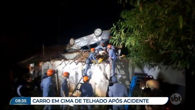 Carro capota e para em cima de telhado em Campinas (SP) | Primeiro Impacto (05/08/24) смотреть онлайн