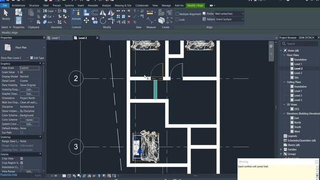 #2 AUTODESK REVIT 2024 FLOOR PLAN HOW TO CREATE SEMIDETACHED DUPLEX #architecture #revit #autodesk смотреть онлайн