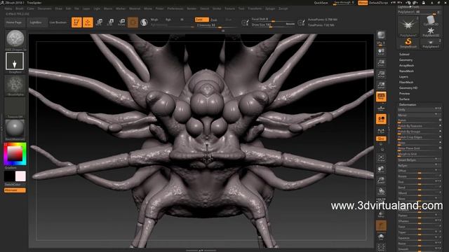 ZBrush 2018.1 Tree Spider Creature смотреть онлайн