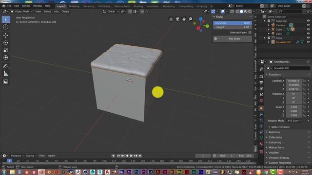 Blender Quick Tip: Make snow the easy way. смотреть онлайн