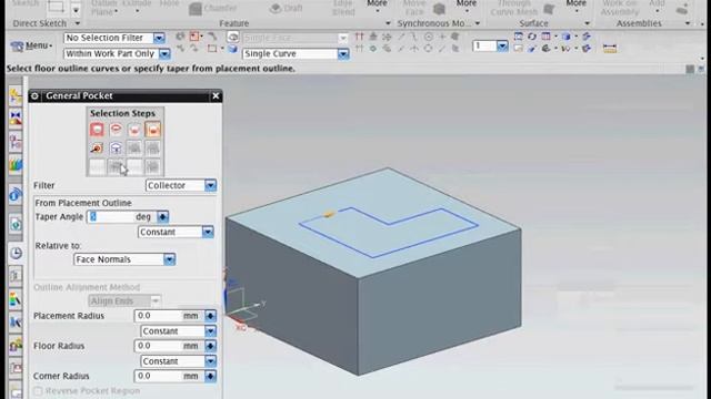 Tutorial: Using general pocket in NX 9 0 смотреть онлайн