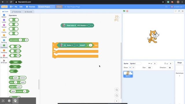 Fischertechnik BT Smart Controller +Scratch 3.0 Analog + Digital value Events Building Blocks смотреть онлайн