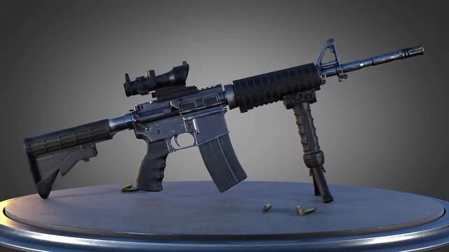 M4 rifle 3D modeling turntable смотреть онлайн