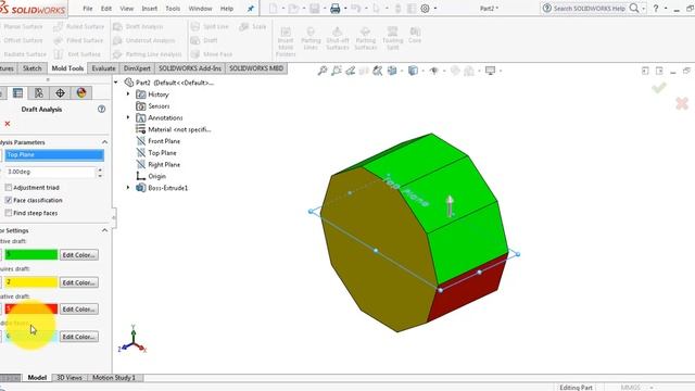 ⚡ SOLIDWORKS TUTORIAL || mold tools || Draft analysis for mold design. смотреть онлайн