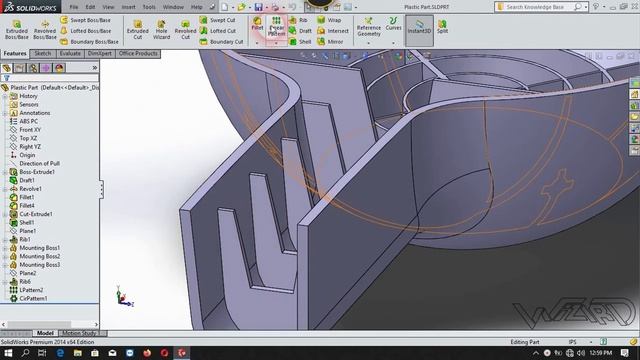 Solidworks Basic Plastic Part Modeling with 6 Plastic Features смотреть онлайн
