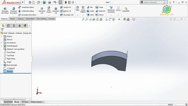 Practice model tutorial in solidworks 2019 Ex. no-25 смотреть онлайн