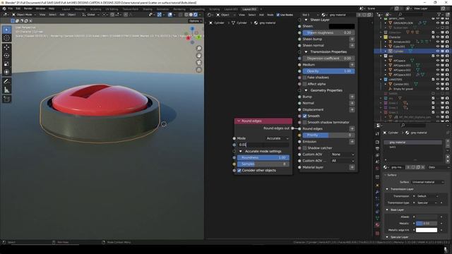 Blender Octane Plugin Tutorial : Round edges смотреть онлайн
