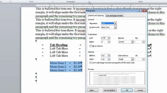 Tab with Leader in Word.mp4 смотреть онлайн
