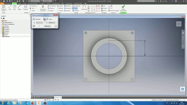 Autodesk Inventor / SolidWorks Teilkreisbohrung Polar / Creating part-circle diameter смотреть онлайн