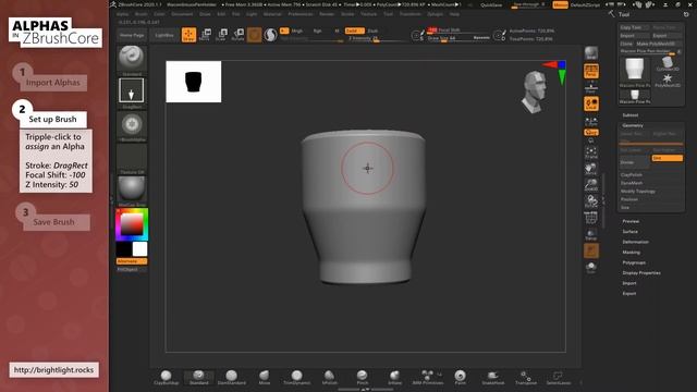 How to use Alphas in ZBrush and ZBrushCore смотреть онлайн