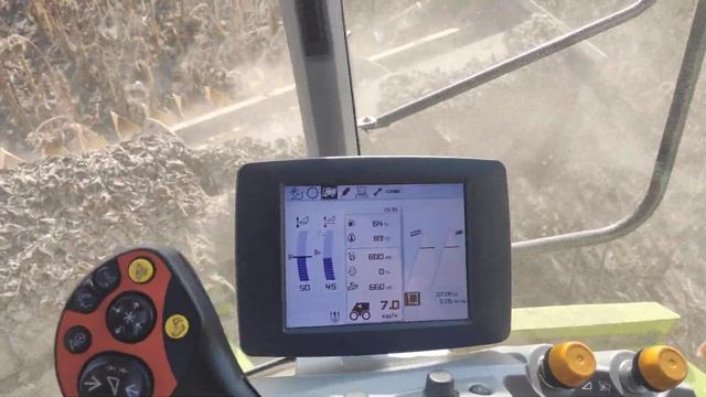 Уборка подсолнечника Claas Tukano 580