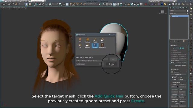 Ornatrix 3dsMax: Transplanting Hair between characters смотреть онлайн