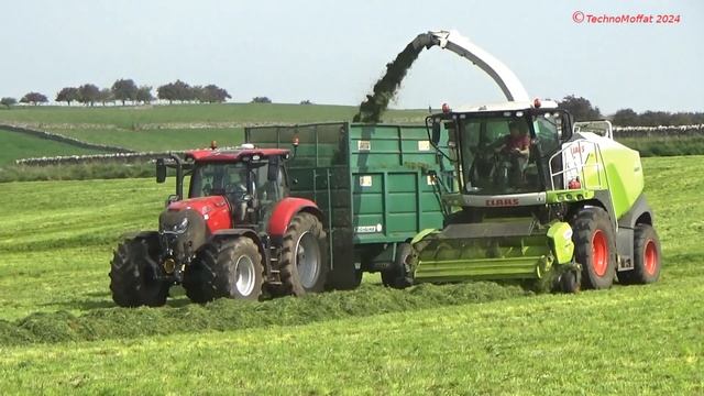 Rowing Up & Lifting Grass with Claas Jaguar 860 and New Holland, Case IH & Massey Fergusons смотреть онлайн