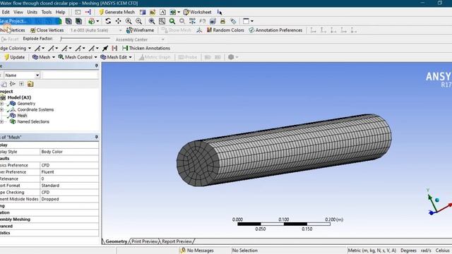 ANSYS FLUID FLUENT Tutorial 2.0- Water Flow Through A Closed Circular Pipe. #ansys #ansysfluent #cf