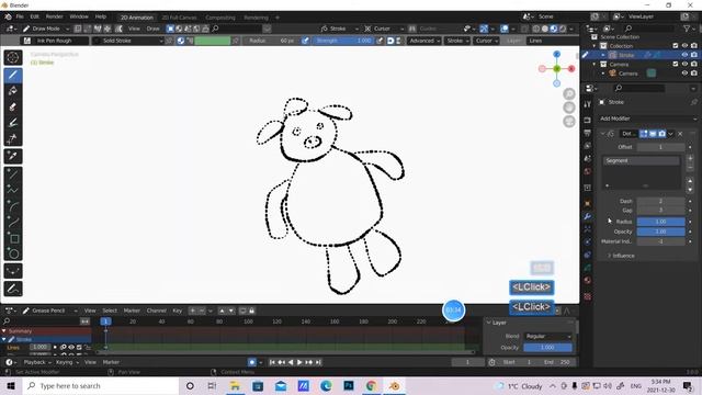 Blender 3.0 Chinese tutorial : grease pencil dot dash animation . 油墨画笔卡通小动态中文教程 смотреть онлайн